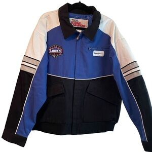 Chase Authentics Lowe’s Jimmy Johnson blue and black‎ jacket, size large